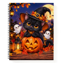 Chat noir mignon Halloween Citrouille – K effrayan