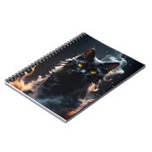 Carnet Chat noir mystifié dans un brouillard de fumée (Côté gauche)