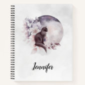 Carnet Chat noir par une Pleine lune magique (Devant)