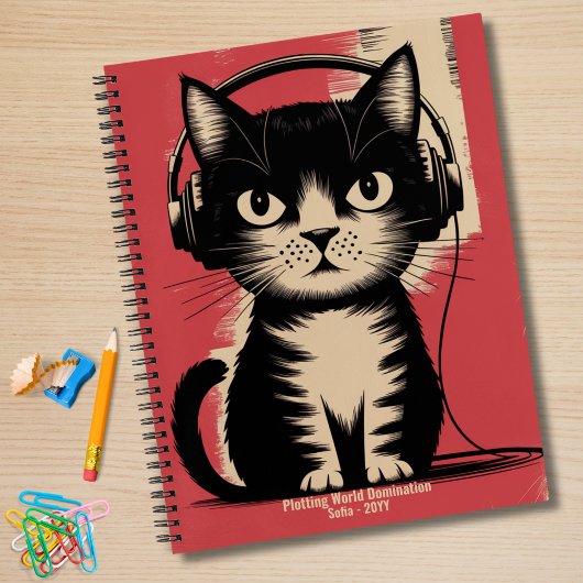 Carnet Chat Noir Rétro, Complotant la Domination Mondiale