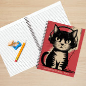 Carnet Chat Noir Rétro, Génie au Travail & Nom,Drôle