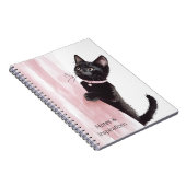 Carnet Chat Noir Rideau Rose (Côté Droit)