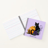 Carnet Chat noir Rose pourpre Citrouille Citrouille (Intérieur)