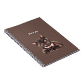Carnet Chat Noir Ruban Rose (Côté Droit)