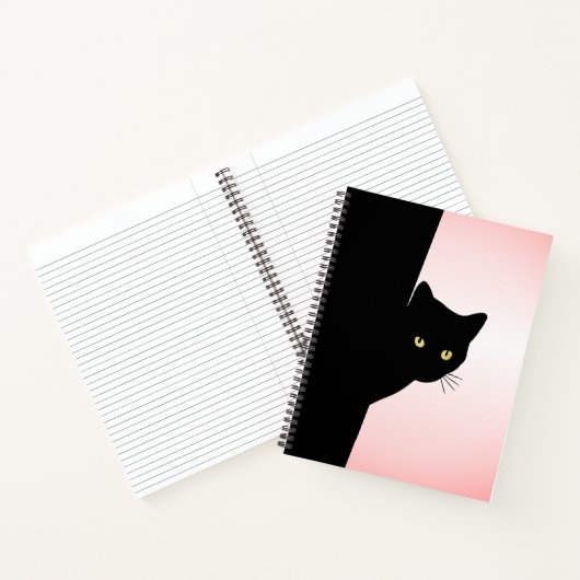 Carnet Chat Noir Rusé Rose (Intérieur)
