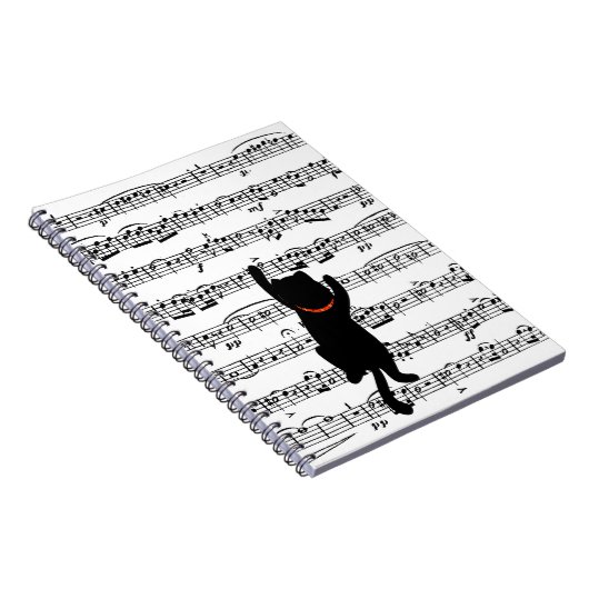 Carnet Chat noir sur feuille (Côté Droit)