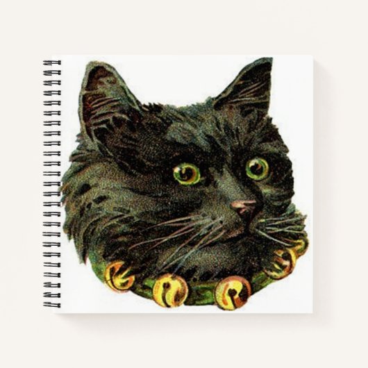 Carnet Chat noir victorien avec col de cloche (Devant)