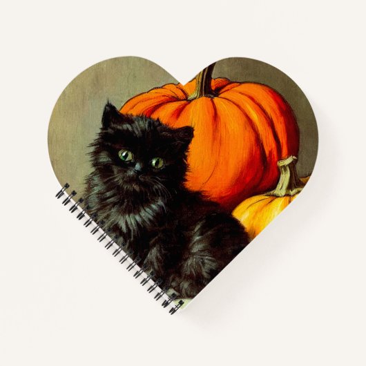 Carnet Chat noir vintage d'Halloween et Citrouilles (Devant)