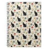 Carnet Chat noir vintage et Jardin Fleur sauvage (Devant)