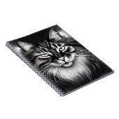 Carnet Chat norvégien en noir et blanc (Côté Droit)