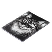 Carnet Chat norvégien en noir et blanc (Côté gauche)