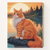 Carnet Chat orange au bord du lac (Dos)