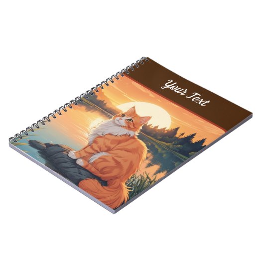 Carnet Chat orange par lac (Côté gauche)