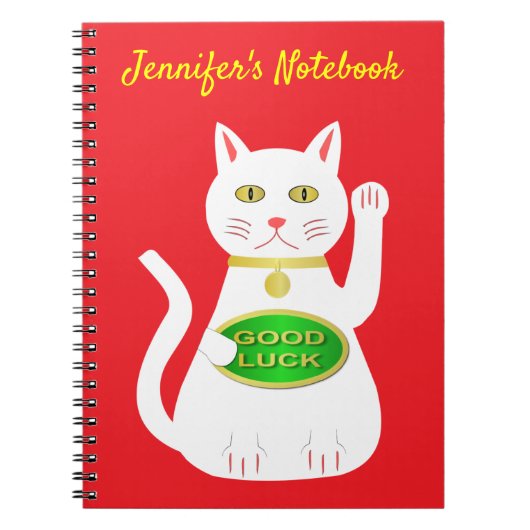 Carnet Chat Oriental Lucky Personnalisé (Devant)