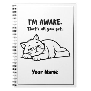 Carnet Chat Paresseux Drôle Design Personnalisé