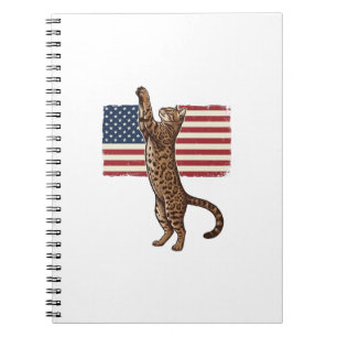 Carnet Chat patriotique Drapeau américain Design vectorie