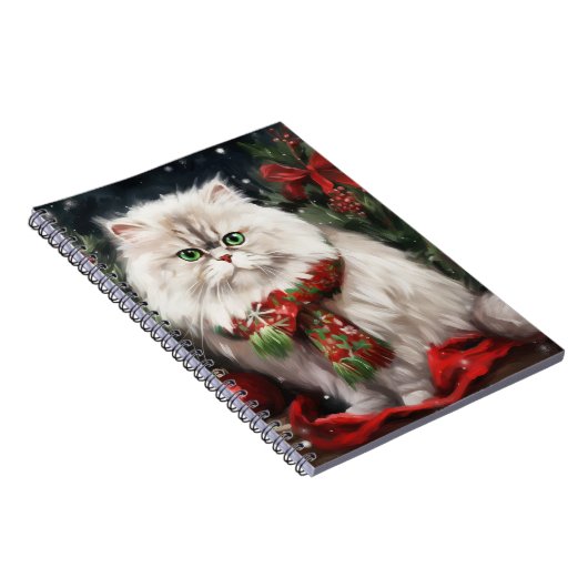 Carnet Chat perse en Noël de neige (Côté Droit)