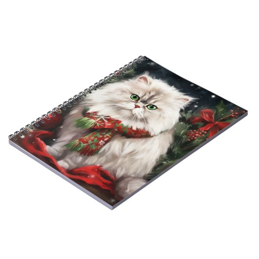 Carnet Chat perse en Noël de neige (Côté gauche)