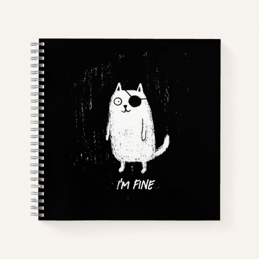 Carnet Chat Pirate – Art Minimal et Drôle de Chat (Devant)