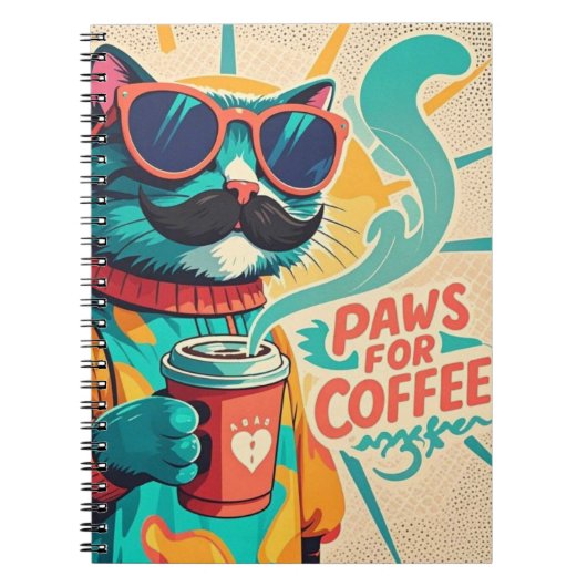 Carnet Chat portant des lunettes de soleil surdimensionné (Devant)