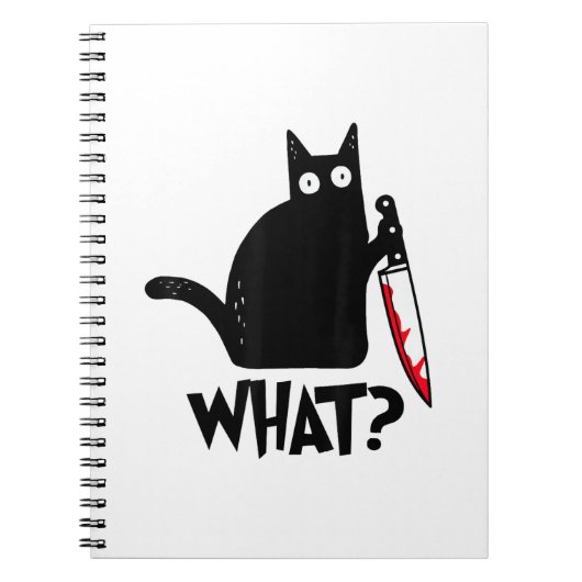 Carnet Chat Qu'est-ce que_ Drôle Chat Noir (Devant)