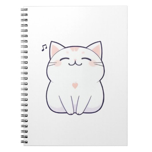 Carnet Chat qui chante avec une note de musique Design Ka (Devant)