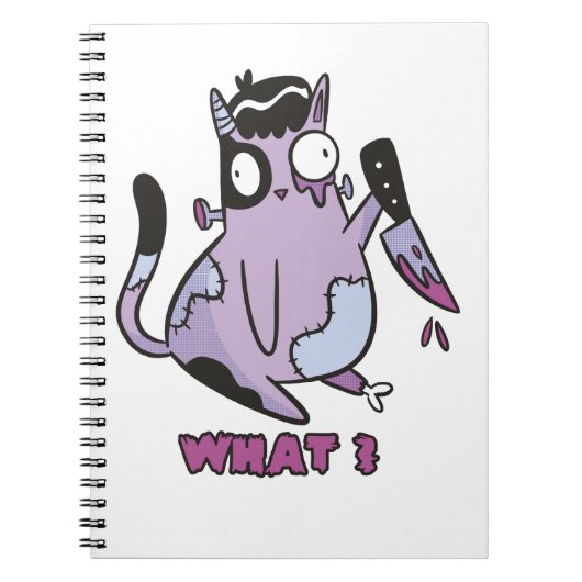 Carnet Chat quoi ? Chat meurtrier, Chat zombie Halloween (Devant)