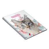 Carnet Chat Ragdoll "Kitty Fuzz Butt" Fleurs blanches et (Côté Droit)