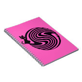 Carnet Chat Rétro - Tourbillon Psychedélique Rose (Côté Droit)