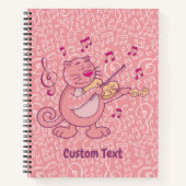Carnet Chat Rose avec Violon (Devant)