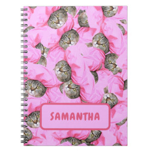 Carnet Chat rose Funny personnalisé