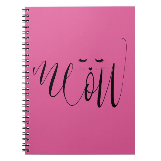 Carnet Chat rose Meow (Devant)