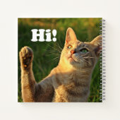 Carnet Chat roux qui dit bonjour ! (Dos)