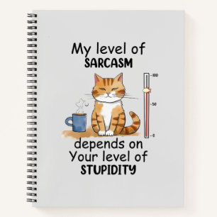 Carnet Chat Sarcastique - Drôle Orange Art