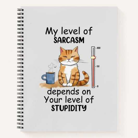 Carnet Chat Sarcastique - Drôle Orange Art (Devant)