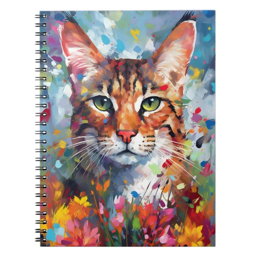 Carnet Chat Savannah coloré (Devant)