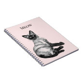 Carnet Chat siamois rose blush blanc (Côté Droit)