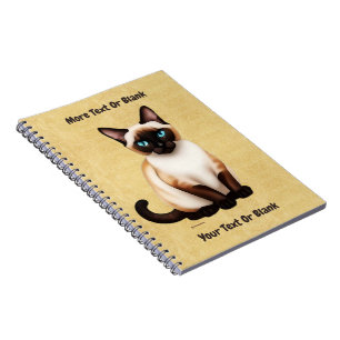 Carnet Chat Siamois Sur Vieux Papier