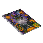 Carnet Chat Sibérien éffrayant Halloween sorcière et Citr (Côté Droit)