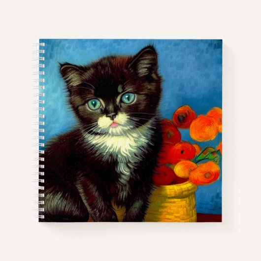 Carnet Chat smoking Van Gogh (Devant)