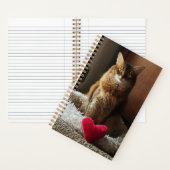 Carnet Chat somalien avec coeur (À l'intérieur)