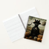 Carnet Chat sorcière avec citrouilles (Intérieur)