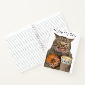 Carnet Chat sot avec beigne et café Personnalisé (Intérieur)