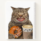 Carnet Chat sot avec beigne et café Personnalisé (Dos)