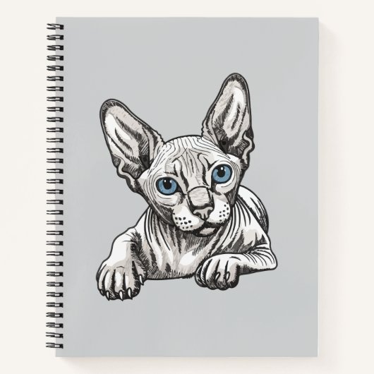 Carnet Chat Sphynx sans poils (Devant)
