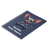 Carnet Chat Sphynx tenant une manette de jeu (Côté gauche)