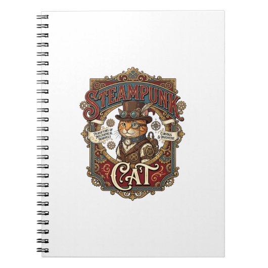 Carnet Chat Steampunk Steampunk Chat Vintage (Devant)