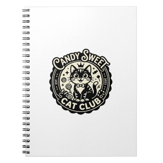 Carnet Chat Sucré Mignon Graphique de Chat Drôle - Chat S (Devant)