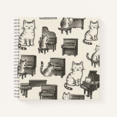 Carnet Chat sur le Piano (Devant)