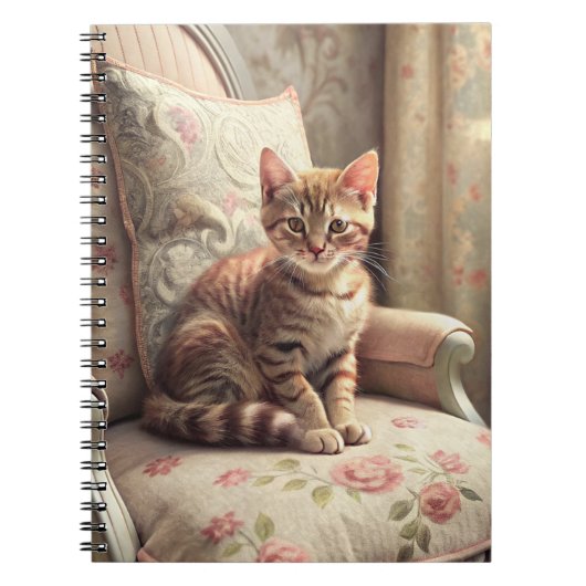 Carnet Chat sur une chaise (Shabby Chic) (Devant)